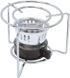 Portable Mini Alcohol Stove, Outdoor Stainless Steel Spirit Burner Backpacking Heating Stove with Rack for Camping Hiking Picnic