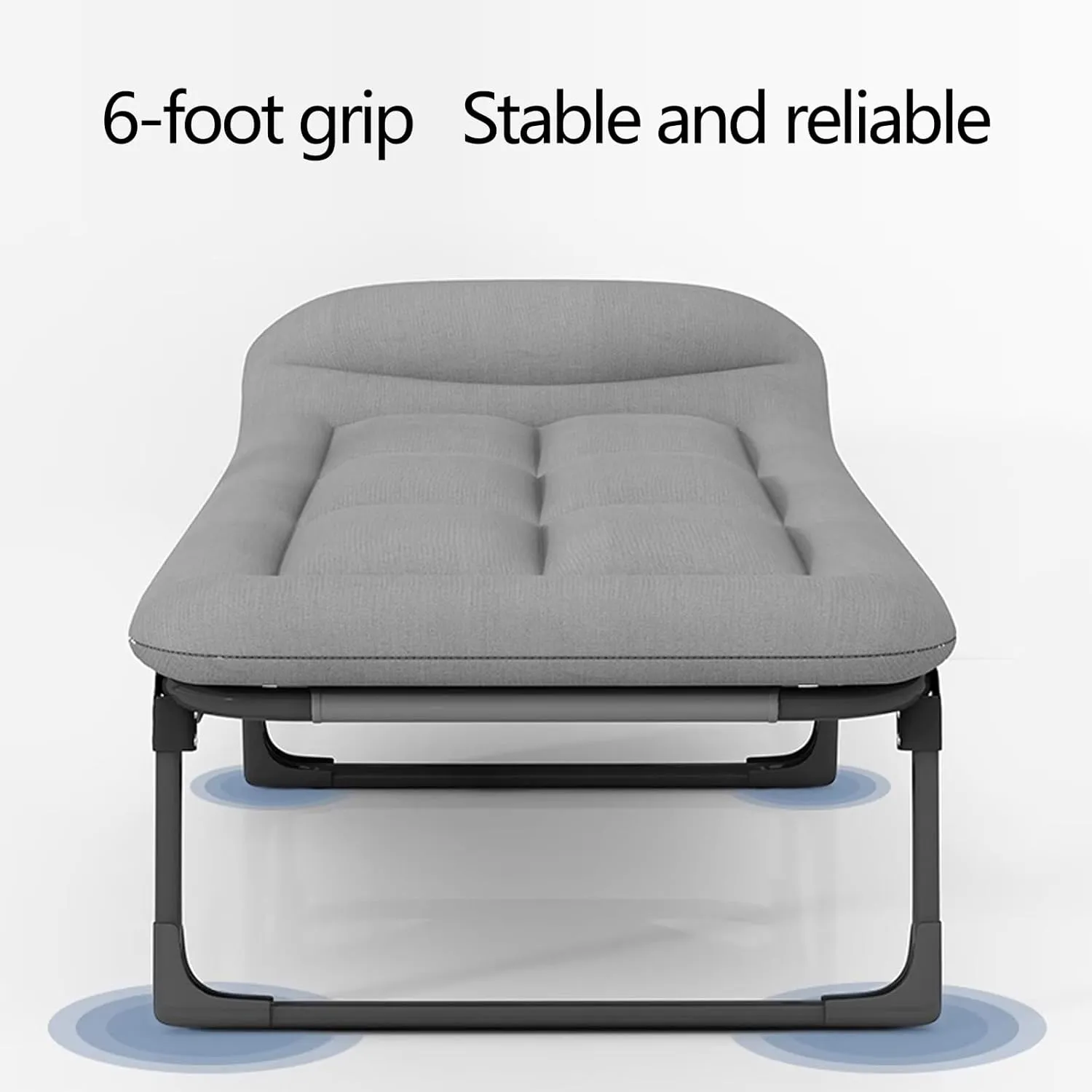 Portable Rollaway Bed with Mattress Six Adjustable Backrests Folding Camping Cot for Adults with 6 Legs and High Resilience Foam Perfect for Camping(Gray B,190 * 70 * 30cm)