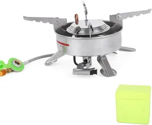 Portable Stove, BRS-10 Outdoor Portable Camping Picnic Split-Type Stainless Steel Butane Gas Stove Cooker Big Power Large Blaze
