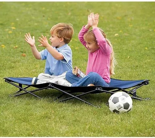 Portable Toddler Bed, Camping Folding Kids Cot for Travel Use (Includes Fitted Sheet and Travel Case)