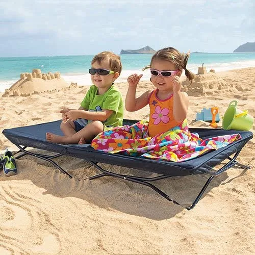 Portable Toddler Bed, Camping Folding Kids Cot for Travel Use (Includes Fitted Sheet and Travel Case)