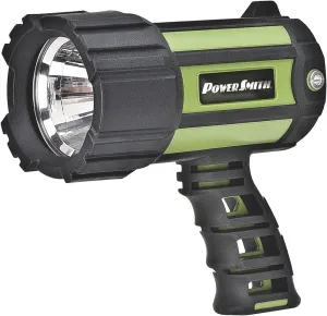 PowerSmith Rechargeable Spotlight 700 Lumen Waterproof Rechargeable Lithium-Ion Battery-Powered LED Spotlight Flashlight with Ergonomic Handle, Wall Charger and Car Charger (PSL10700W)