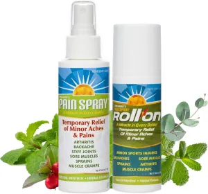Premiere's Pain Spray All-Natural Menthol & Peppermint Oil Herbal Blend for Joint and Nerve Pain, Muscle Soreness, Sprains, Cramps, Sports Injuries, Back Pain & Neck Shoulder Aches - Twin Pack