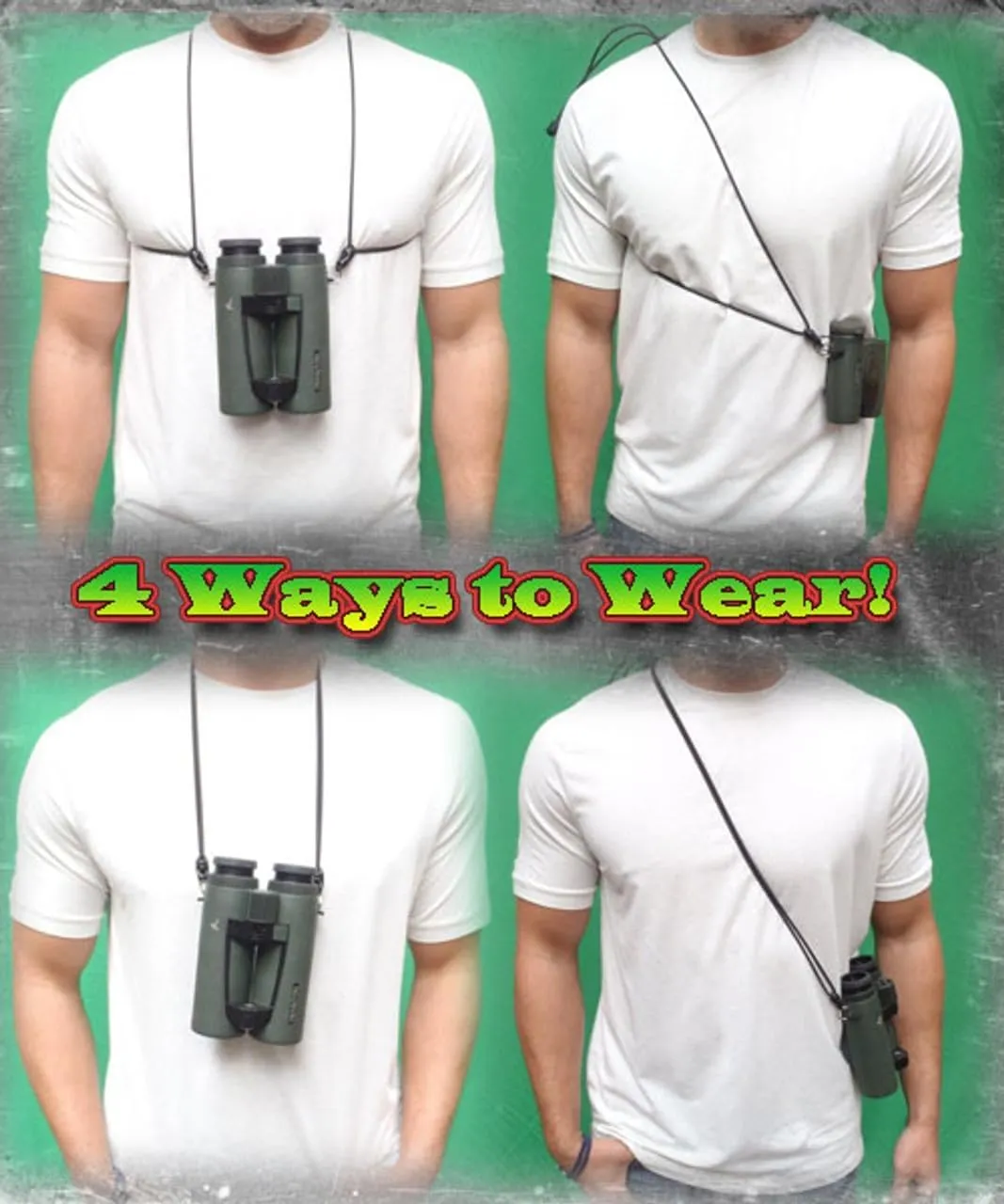 Premium Binocular Harness - Adjustable Chest Strap for Hunting, Birding & Hiking - Comfortable Waterproof Quick-Release System (Brown)