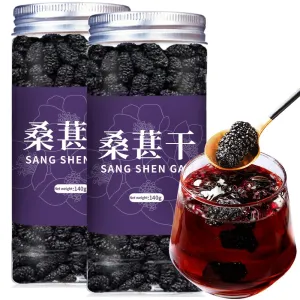 Premium Dried Black Mulberries Dried Mulberries Black Mulberry Tea Herbal Tea No Sugar Added & No Additives Dried Fruit Snack 黑桑椹干 桑葚 280g/10oz