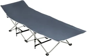 Premium Folding Cot with Thickened Mattress - 27.95" Wide Ergonomic Design, Quick Setup in 3 Steps - Durable Stainless Steel Frame for Indoor/Outdoor Use (Supports 300lbs ) Black