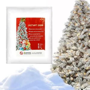 Premium Snow Flocking Powder, Instant Snow Powder, Original Self-Adhesive Snow Flock, Fake Artificial Snow, Snowflakes Flock for Christmas Tree, Great for Winter Decoration Displays (4 Pounds)