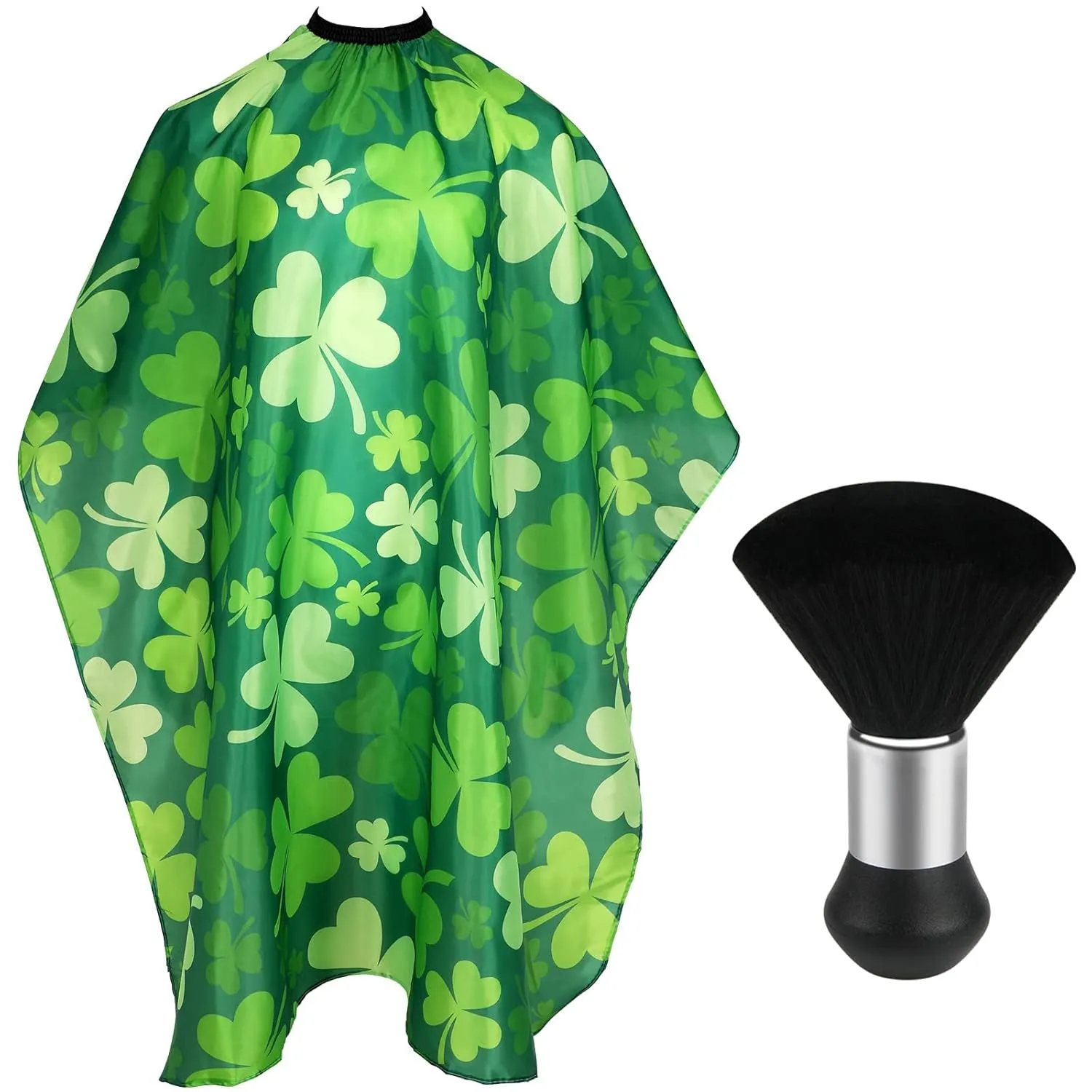 Professional Hair Cutting Cape with Neck Duster Brush, Salon Barber Cape, Hair Cutting Accessories (Black)