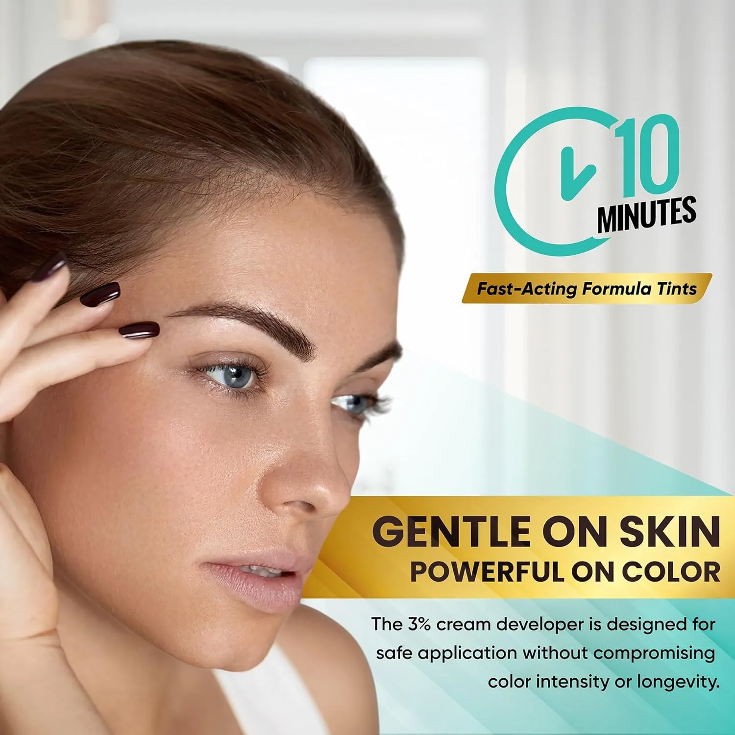 Professional Tint Kit Semi-Permanent 40 Applications Lasts 4-6 Weeks Spot Coloring Set Waterproof (Medium Brown, 25 ML)