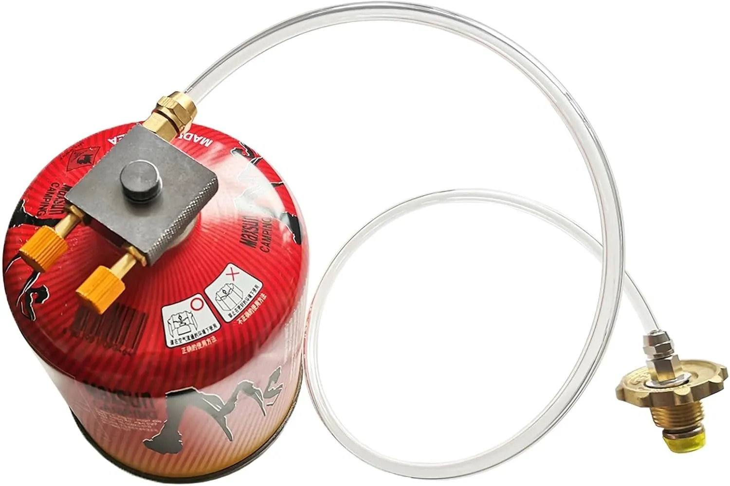 Propane Adapter Hose Propane Refill Adapter Hose Converter Refilling Empty Butane Refuel for Tank, Gas Grill & Griddle(US to Campingaz)