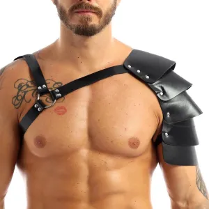 PU Leather Harness For Men Adjustable Buckle Body Chest Garter Belt Cosplay Nightclub Sexy Punk Chest Belt Clubwear