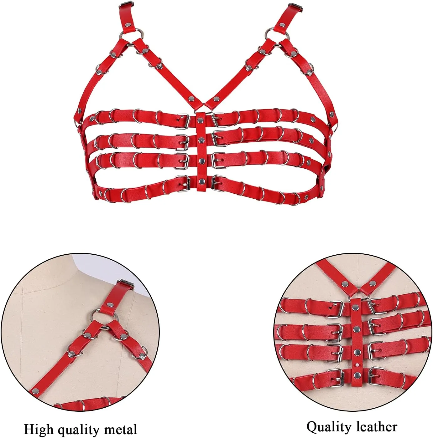 Punk Waist Cage Body Chain Leather Harness Lingerie Body Jewelry Accessories for Women and Girls