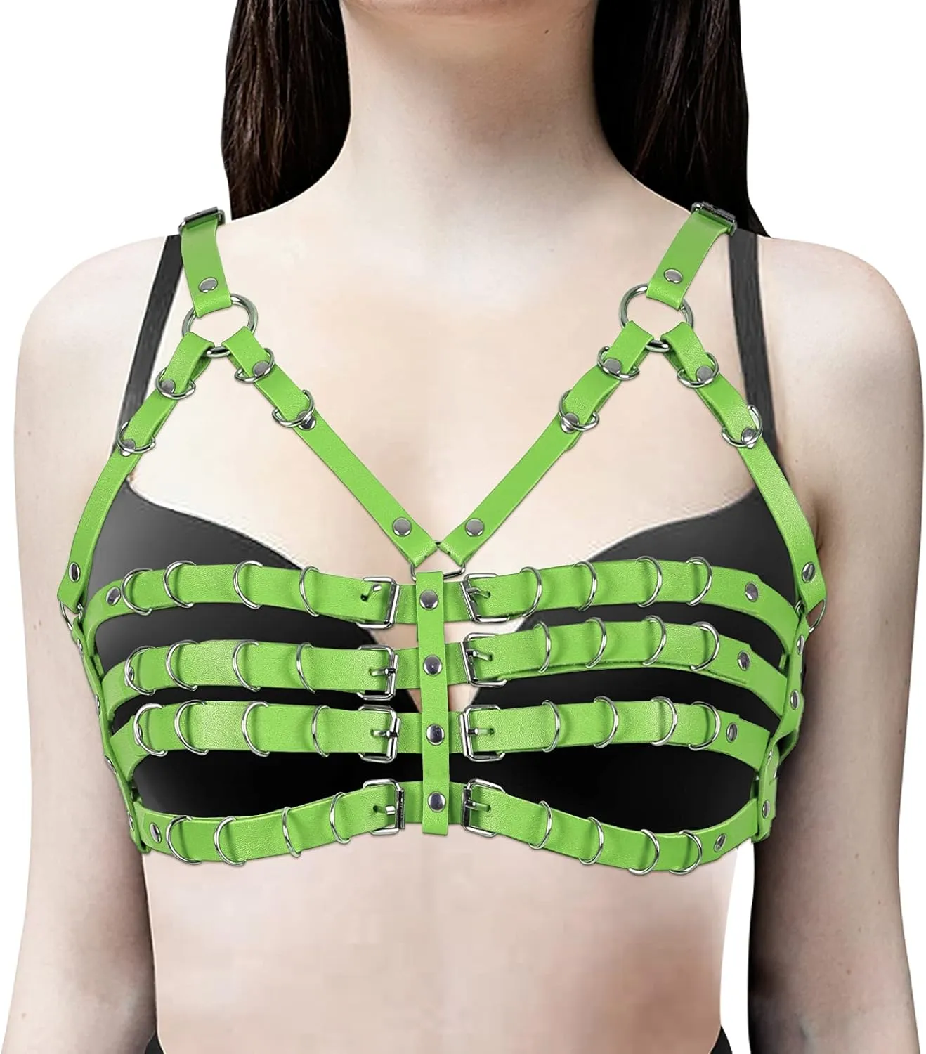 Punk Waist Cage Body Chain Leather Harness Lingerie Body Jewelry Accessories for Women and Girls
