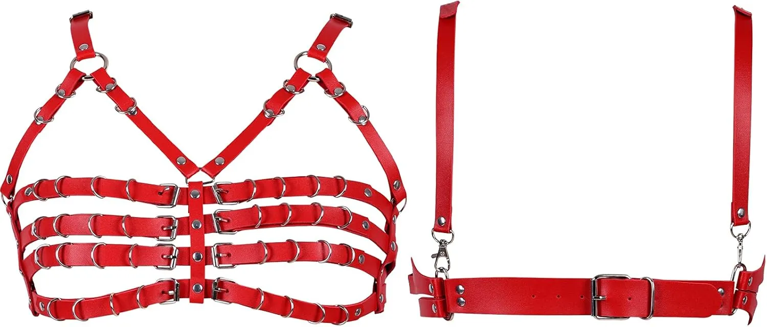 Punk Waist Cage Body Chain Leather Harness Lingerie Body Jewelry Accessories for Women and Girls