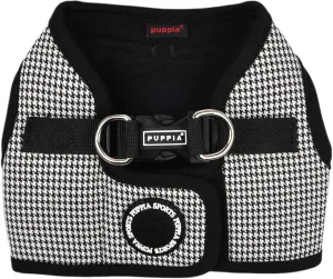 Puppia Amatus Dog Vest Harness B (Step-in) Fashionable Houndstooth Pattern Spring Summer Harness for Small and Medium Dogs, Black, Large