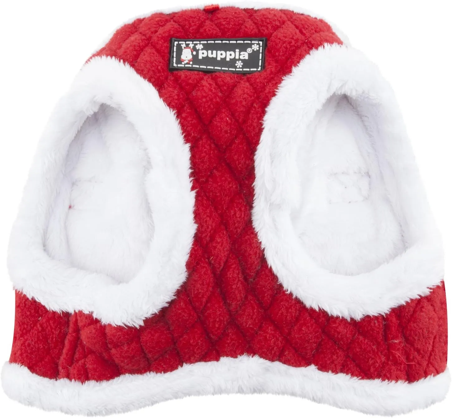 Puppia Blitzen Vest Dog Harness Step-in Warm Winter Christmas Holiday Harness for Small and Medium Dog, Red, Medium