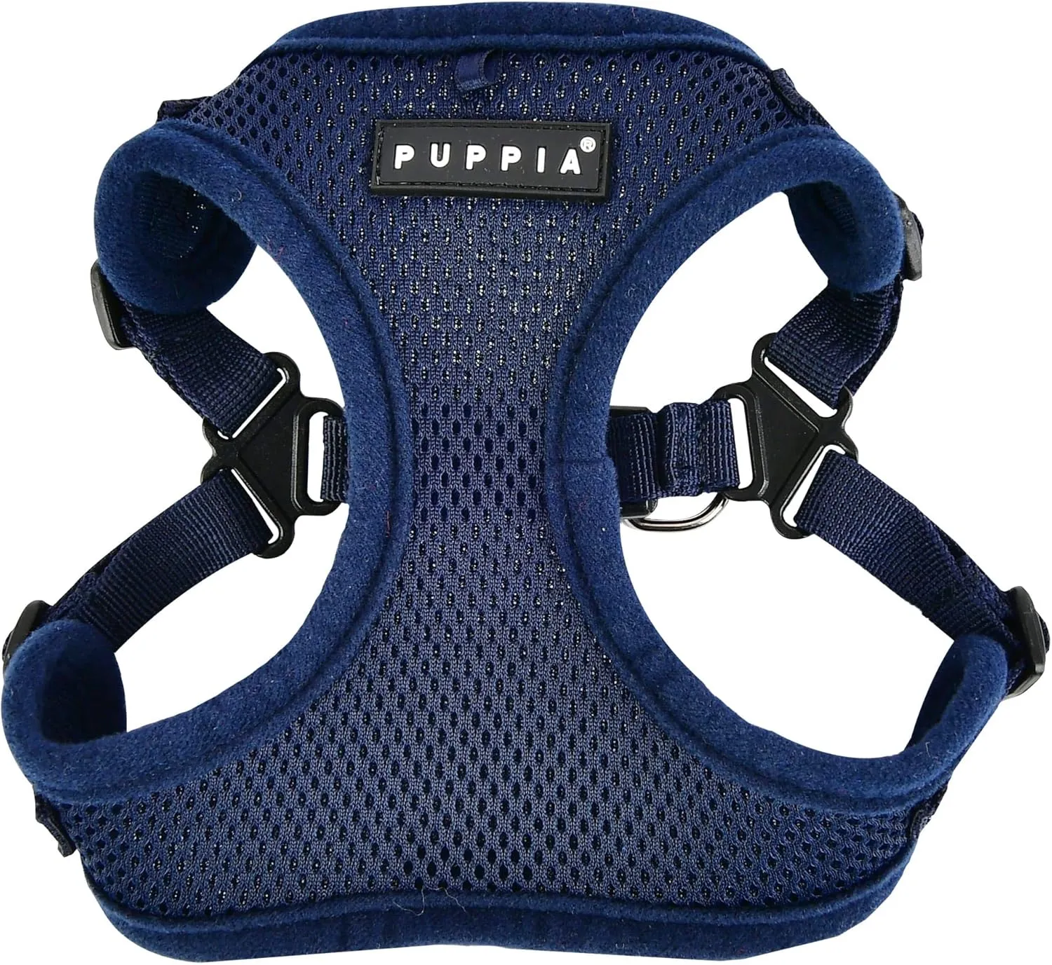 Puppia Dog Harness Comfort Mesh Step-in All Season No Pull No Choke Walking Training Adjustable Neck & Chest for Small & Medium Dog - Navy - M