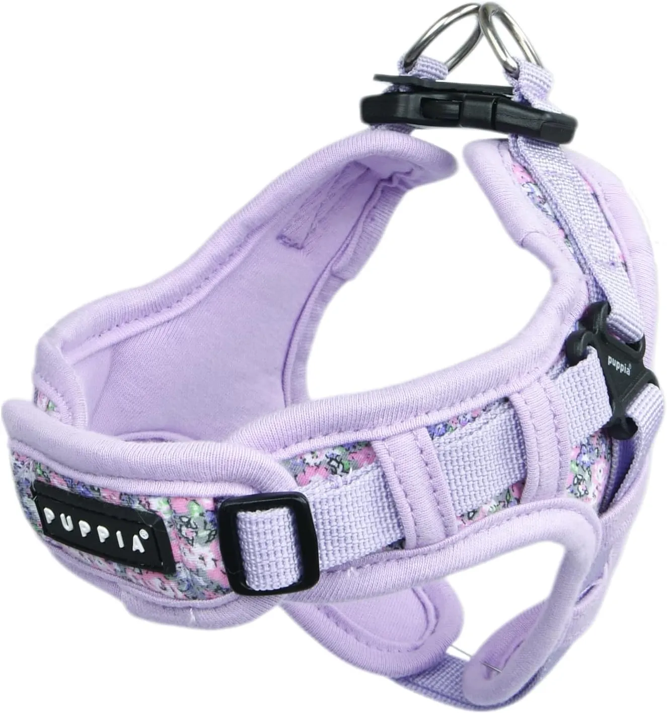 Puppia Kealoha Dog Harness X Fashionable Flower Pattern Spring Summer Harness for Small and Medium Dogs, Violet, Medium