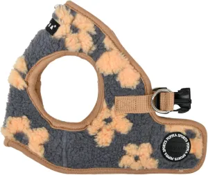 Puppia Ren Vest Dog Harness Step-in Warm Winter Flower Pattern for Small and Medium Dog, Beige, Small