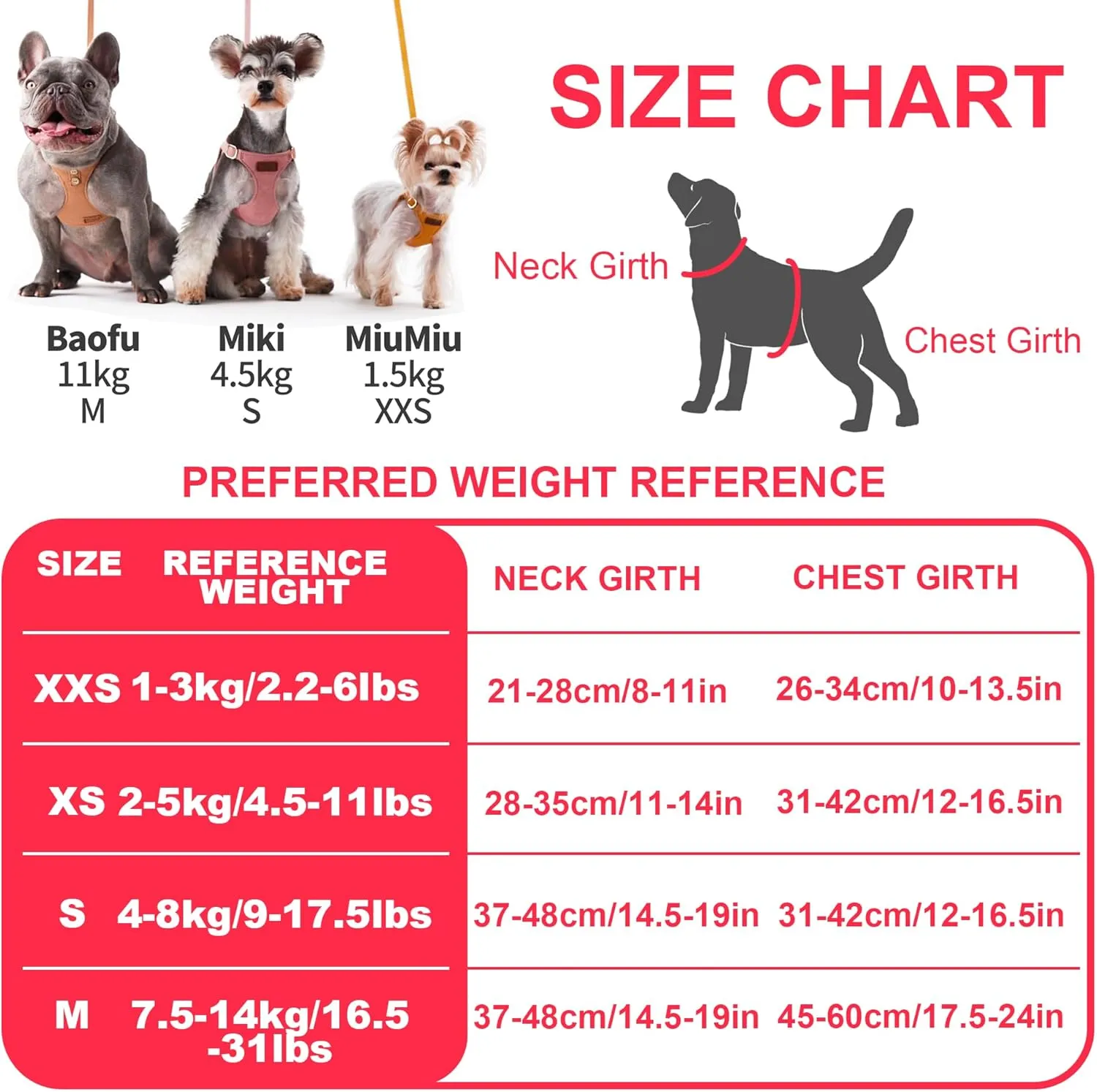 Puppytie No Pull Small Dog Harness with Multifunction Dog Leash, Lightweight Soft Adjustable No Choke Escape Proof Pet Harness Vest, Pink