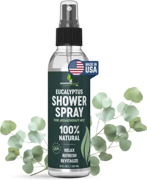 Pure Eucalyptus Shower Spray 8oz - Eucalyptus Spray for Shower, Sauna and Spa - Steam Room Oil - 100% Pure and Organic Oil - Made in USA