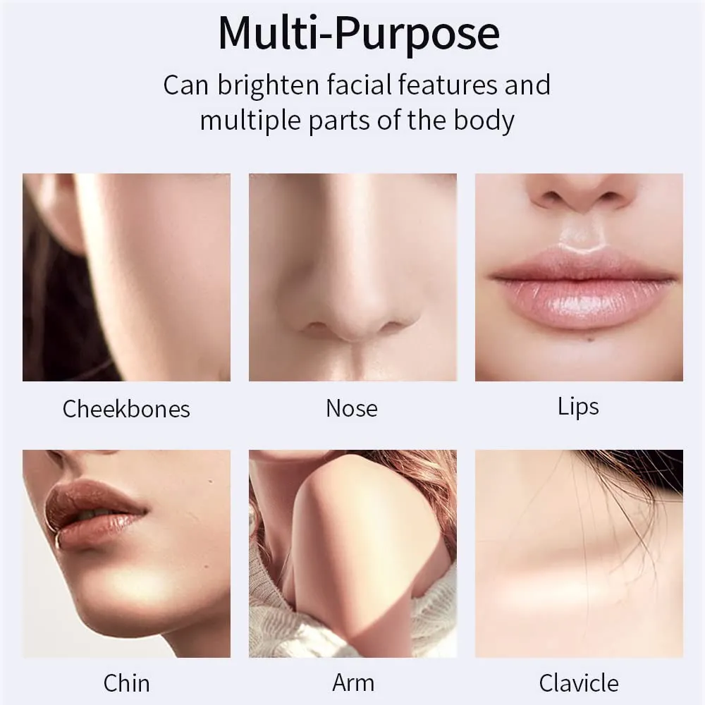 QiBest Highlighter Stick Soft Mist Highlighter Stereo Brightening and Contouring Stick Shadow Contour Concealer Palette Long Wear Cosmetics Makeup Women Gifts Professional (B)