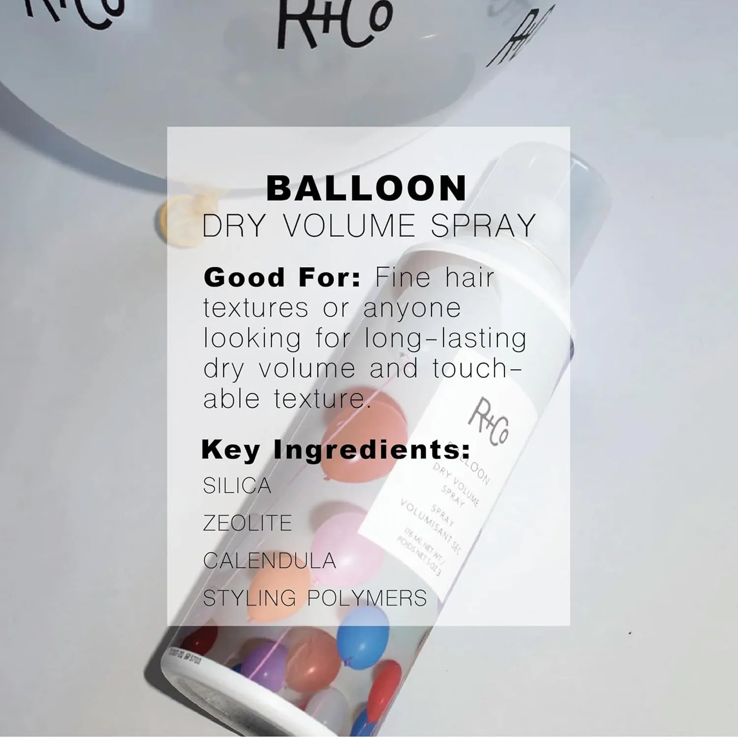 R Co Balloon Dry Volume Hair Spray | Adds Instant Volume   Texture   Finish   Hold | Long-Lasting, Ultra-Light |