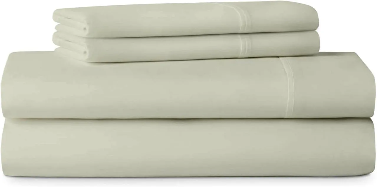 Rajlinen Cot Sheet Set 33" X 75", 4-Piece Premium Cotton Bedding, Deep Pocket Fits Up to 8" Mattress, Perfect for Narrow Twin, RV Bunk, Camp Bed, Folding Cot, Guest Bed, Ivory