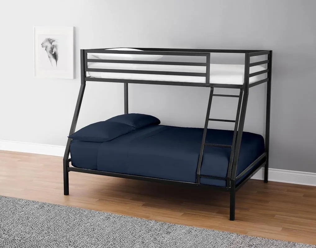 Rajlinen Cot Sheet Set 33" X 75", 4-Piece Premium Cotton Bedding, Deep Pocket Fits Up to 8" Mattress, Perfect for Narrow Twin, RV Bunk, Camp Bed, Folding Cot, Guest Bed, Navy Blue
