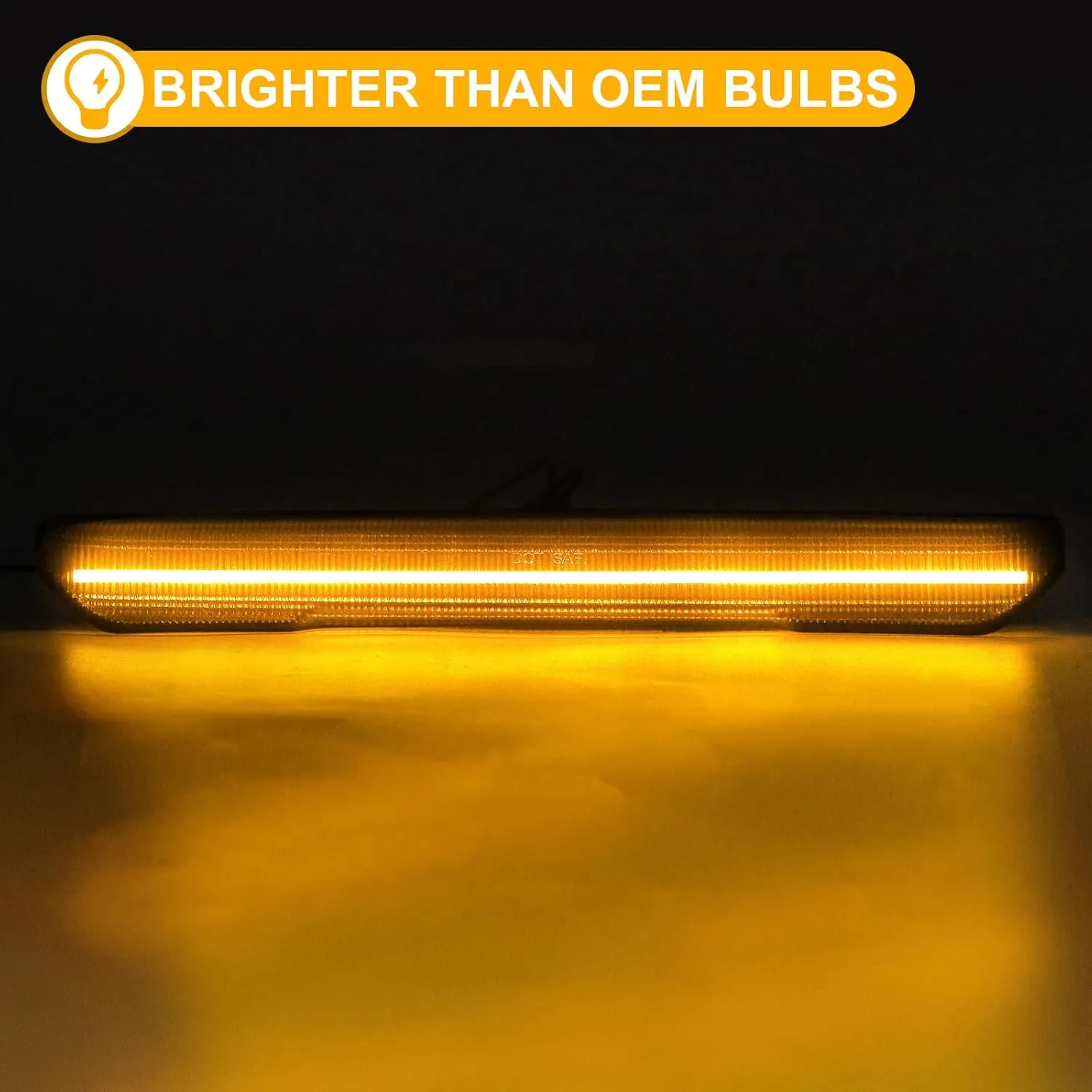 R&F Auto 4PCS Amber Smoked Lens LED Side Marker Lights Replacement for Sierra 2500HD 3500HD 2020-2024 Pickup Truck Amber Front Rear Fender Side Markers Driver Passenger Sides Lamps