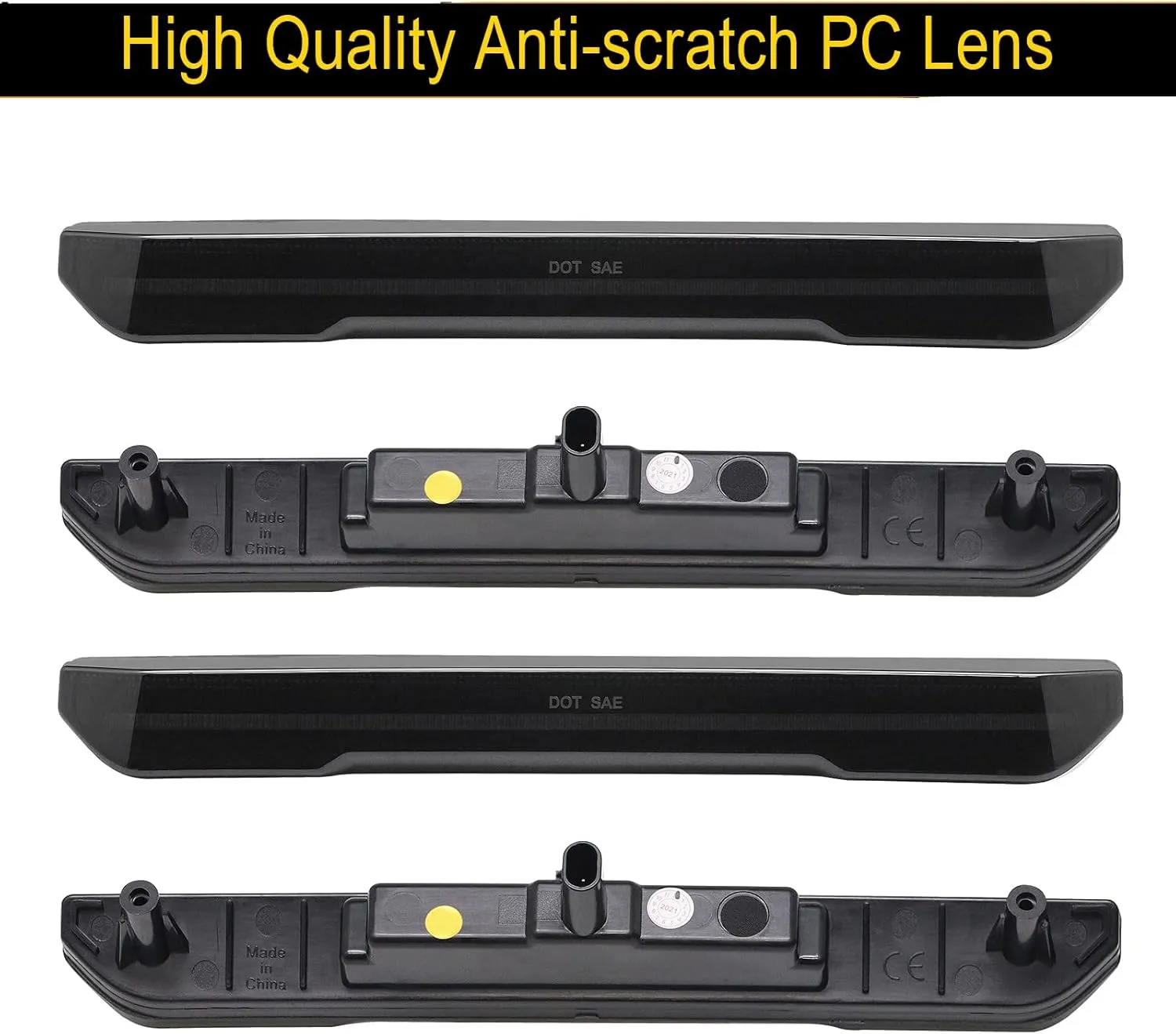 R&F Auto 4PCS Amber Smoked Lens LED Side Marker Lights Replacement for Sierra 2500HD 3500HD 2020-2024 Pickup Truck Amber Front Rear Fender Side Markers Driver Passenger Sides Lamps
