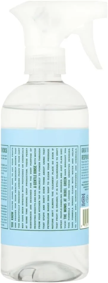 Rebel Green Fruit & Veggie Wash - Natural Produce Wash - Plant-Based Vegetable Wash - Fruit and Vegetable Wash with No Aftertaste - Sustainable Food Wash