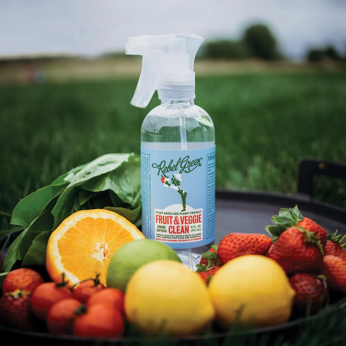 Rebel Green Fruit & Veggie Wash - Natural Produce Wash - Plant-Based Vegetable Wash - Fruit and Vegetable Wash with No Aftertaste - Sustainable Food Wash