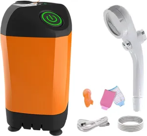 Rechargeable Shower Pump | Portable Shower for Rvs | Compact Camping Shower Kit, Portable Shower for Boating, Collapsible Shower Bag for Travel, Portable Shower for Outdoor Adventures