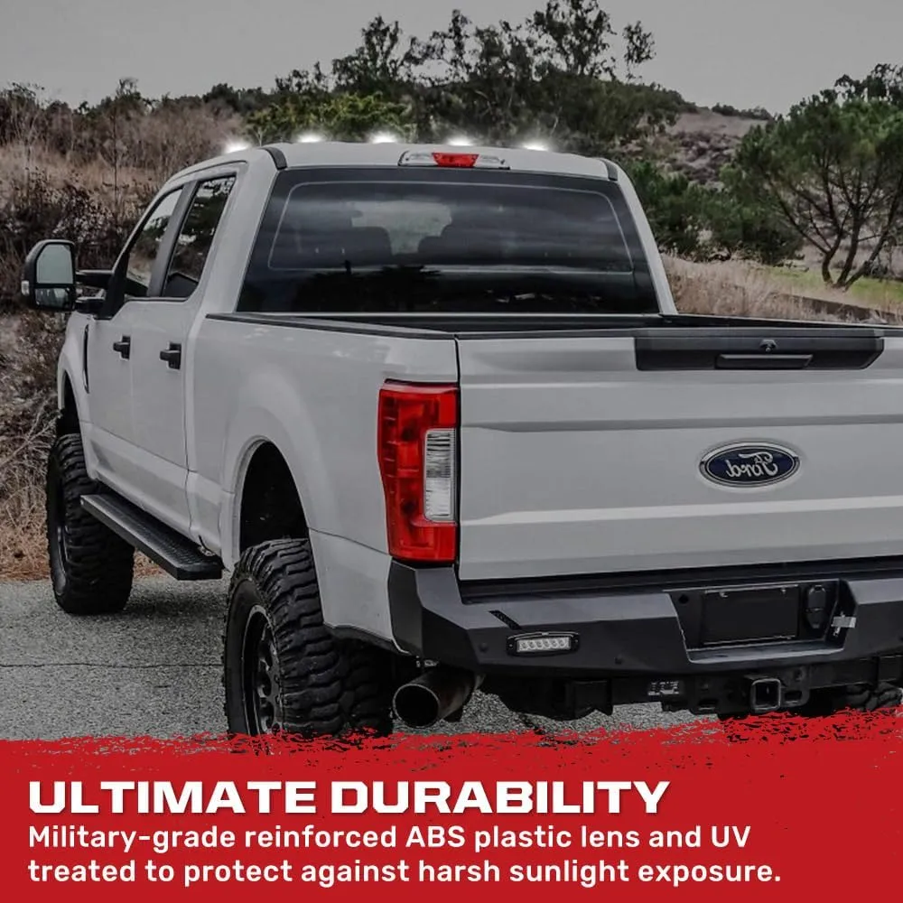 RECON - Fits 17-24 Super Duty 5-Piece Cab Roof Light Set Front & Rear Facing Ultra High Power LEDs Multiple Options (For Trucks That DID NOT Come with Factory Cab Lights) (WHITE LED, SMOKED LENS)