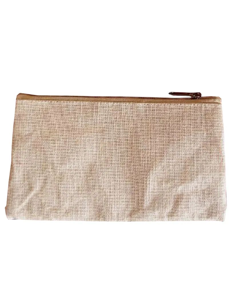Rectangular Jute / Canvas Pouch with Zipper Closure