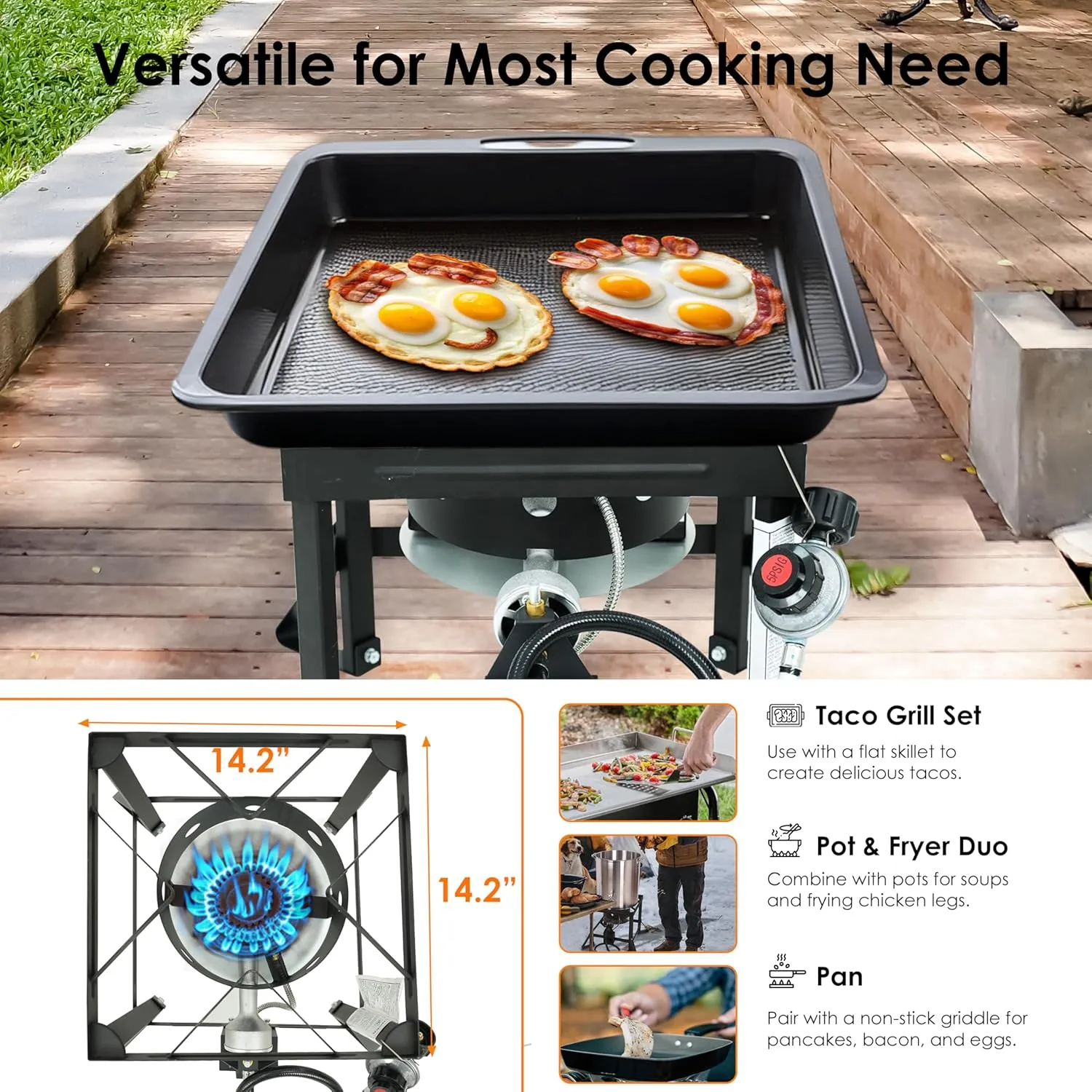 Red Mountain Valley Propane Gas Single Burner, Outdoor Camp Stove with 36Qt Pot and Timer, Seafood Boil, Outdoor Propane Stove for Home Brewing, Turkey Fry, Camping