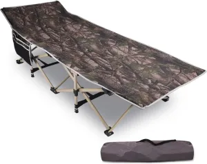 REDCAMP Folding Hunting Cots for Adults 500lbs, XL Sleeping Cots for Hunting, Extra Wide Portable for Camping Outdoor Travel Indoor Home, Camo