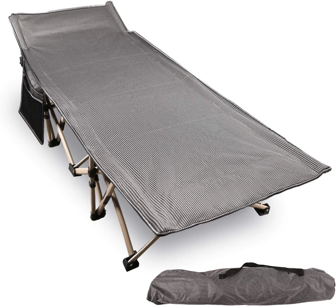 REDCAMP Oversized Camping cots for Adults 500lbs, Extra Wide Sleeping Cots Tall Sleeping Cots Heavy Duty, XL Cots Portable for Outdoor Indoor Office, Grey