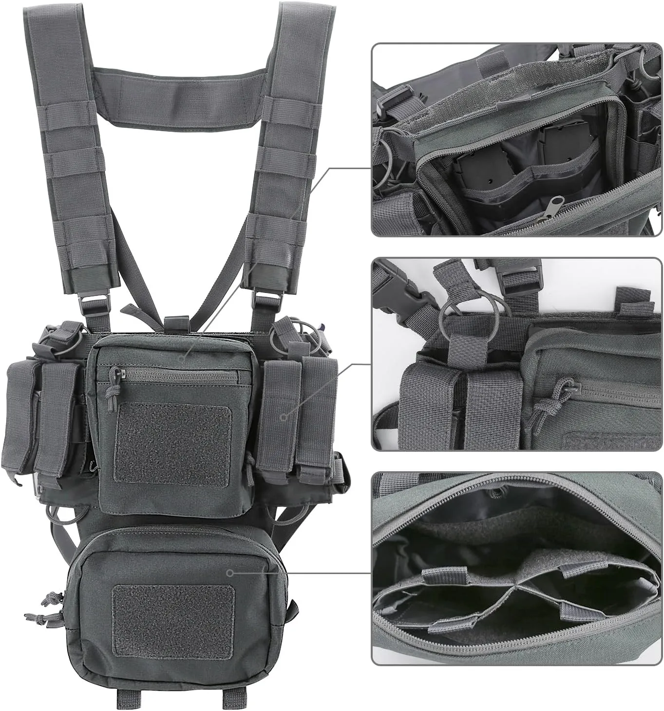 REEBOW GEAR Tactical Chest Rig Black/Grey/Tan