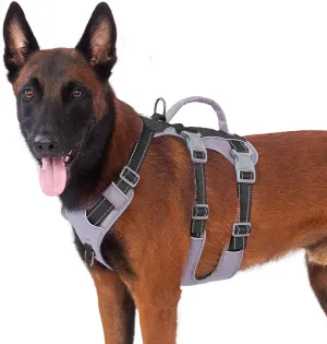 Reflective Dog Harness with Handle, Escape Proof, No Slip, Breathable, Lightweight, Adjustable Lift Harness for Small, Medium, and Large Dogs Walking, Training, and Running Gear(Black,L)