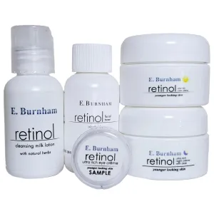 Retinol Beauty Trial/Travel Kit – 5 Piece Set with Retinol Cleansing Milk Lotion, Face Toner, Night Cream, Eye Cream and Day Cream