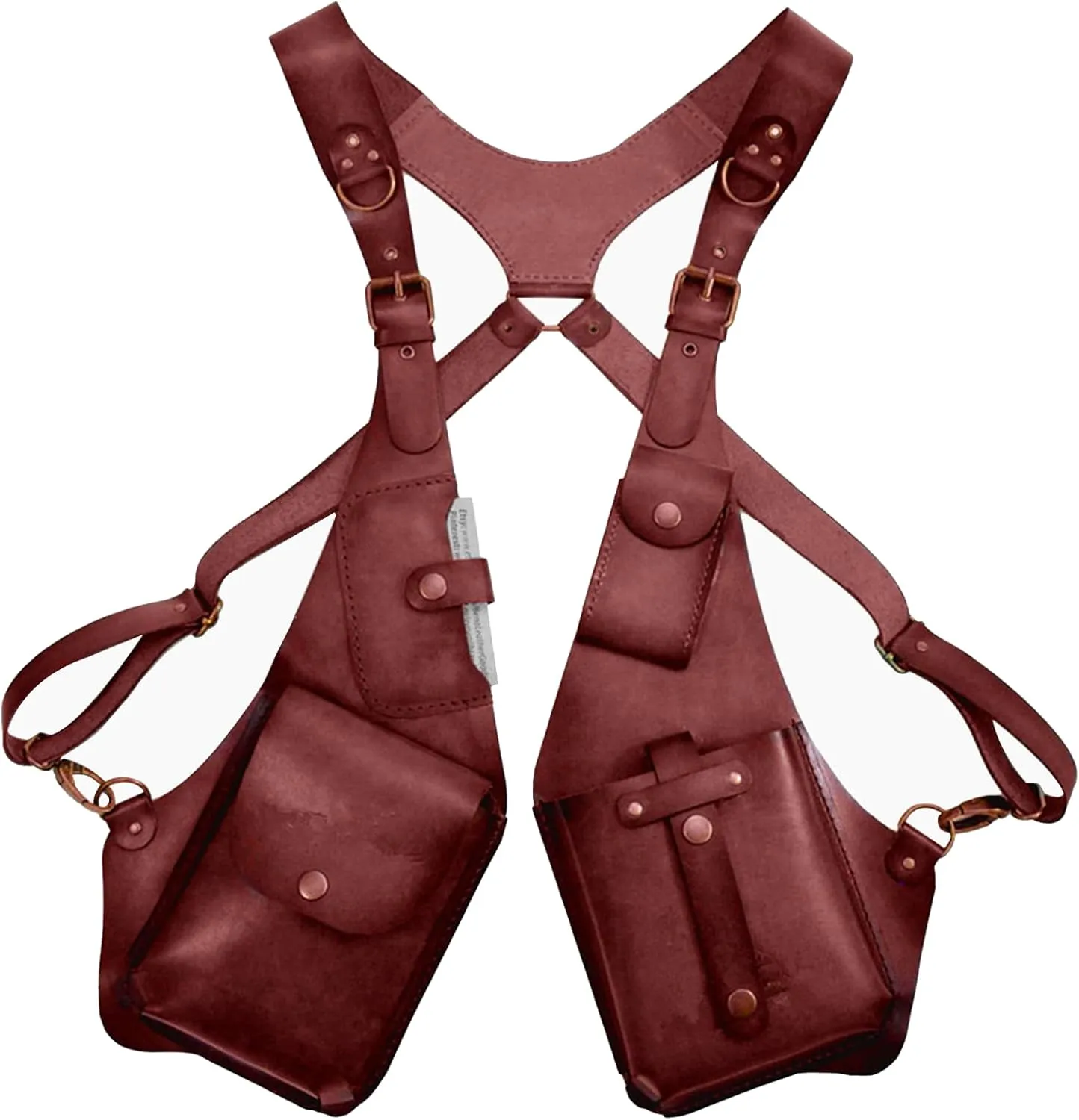 Retro Anti-Theft Harness Bag, Punk Style Anti-Theft Harness Wallet, Vintage Medieval Harness Wallet, Adjustable PU Leather Strap Wallet (Red)