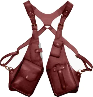 Retro Anti-Theft Harness Bag, Punk Style Anti-Theft Harness Wallet, Vintage Medieval Harness Wallet, Adjustable PU Leather Strap Wallet (Red)