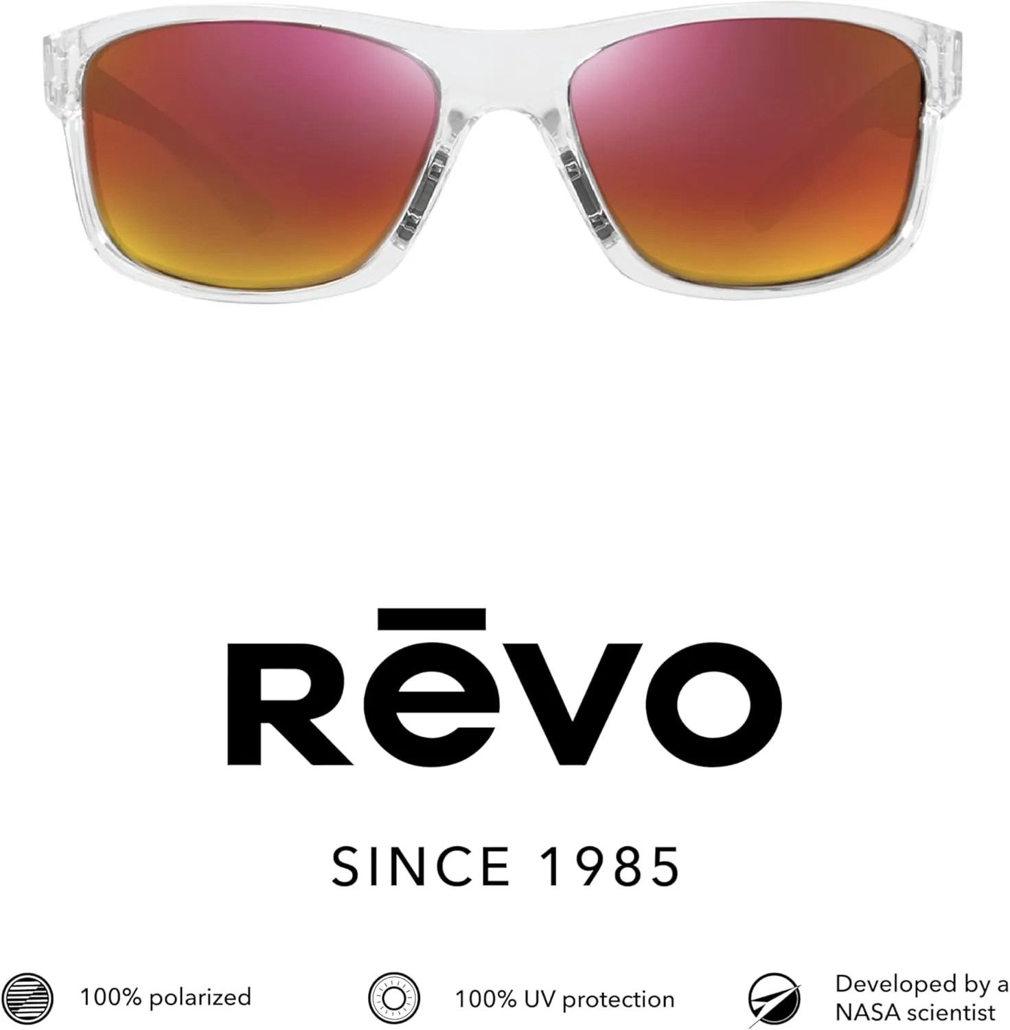 Revo Sunglasses Harness: Polarized Lens with Rectangle Sport Wrap Frame