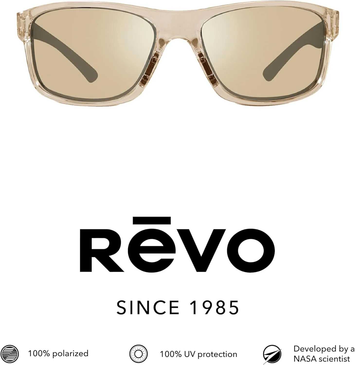 Revo Sunglasses Harness: Polarized Lens with Rectangle Sport Wrap Frame