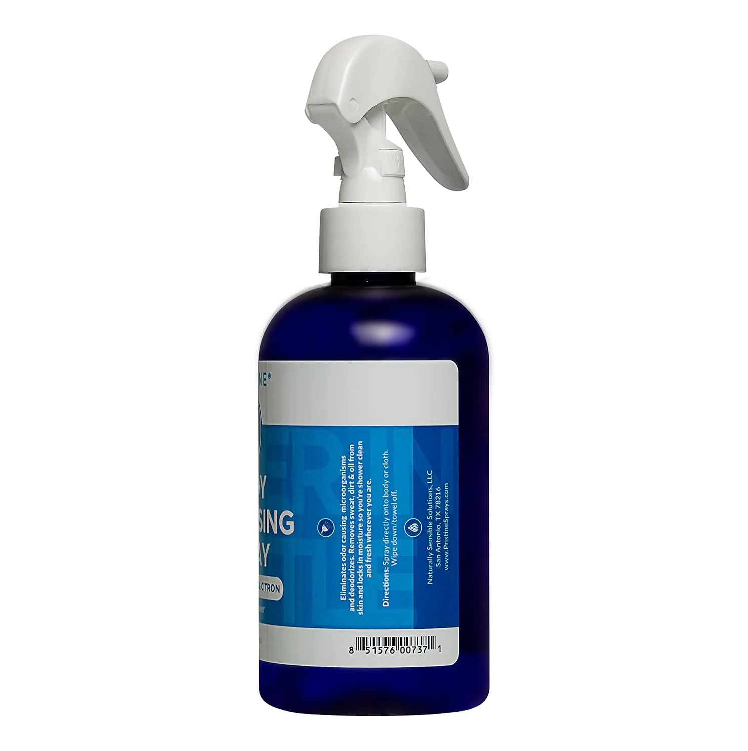 Rinse Free Waterless Body Cleansing Spray: Rinse Free Wash and Body Spray for Women and Men - a More Natural, Portable Shower and Wipes Alternative - Fresh Waters & Citron