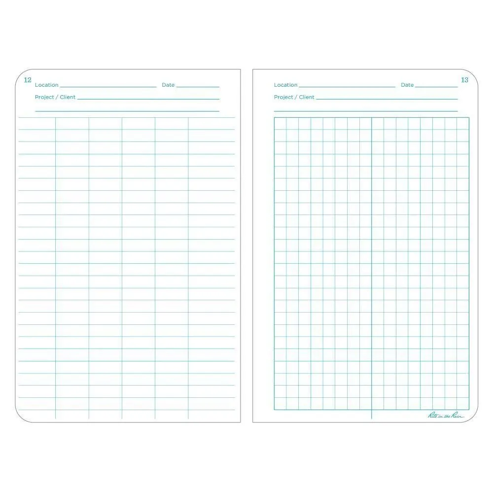 Rite in the Rain 550F, All-weather Environmental Fabrikoid Field Book, 120mm x 190mm