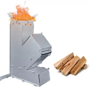 Rocket Stove, Detachable Camping Essential Rocket Stove, Portable Wood Burning Stove for Outdoor Cooking Suitable for All Kinds of Pots of Different Sizes