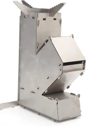 Rocket Stove Rocket Stove for Cooking, Portable Stainless Steel Rocket Stove for Backpacking - Resistant and Convenient Detachable Mini Wood Stove